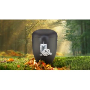 Hand Painted Biodegradable Cremation Ashes Funeral Urn / Casket - Burning Candle with Rose